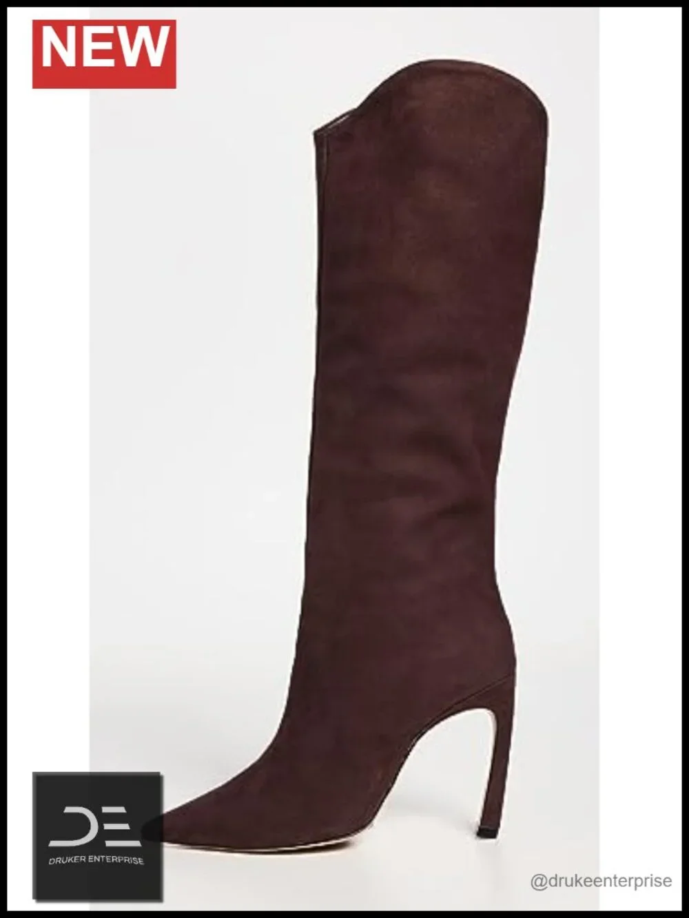 Women's Brown Leather Over-the-Knee Stiletto Boots